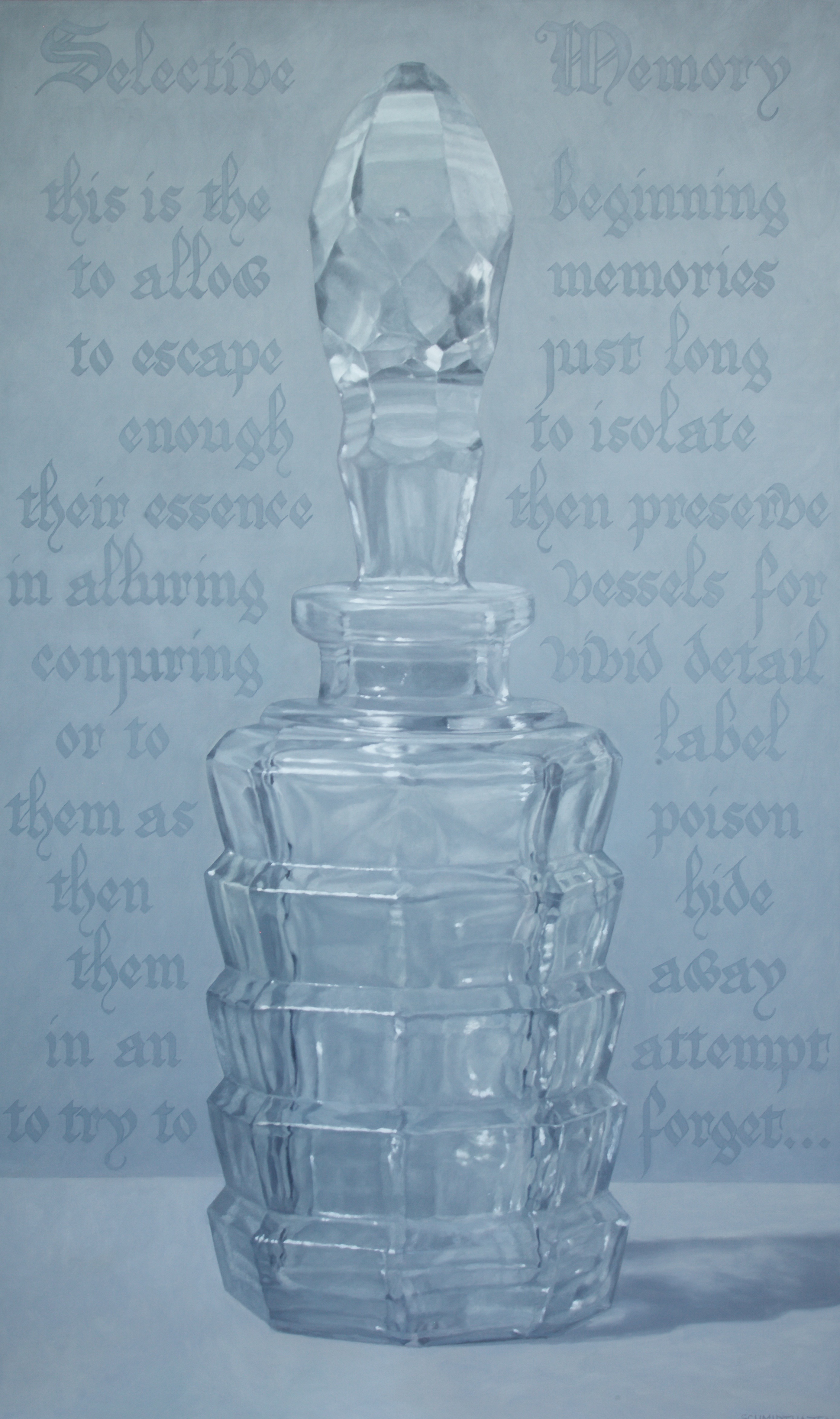 giant bottle with selective memory written around it