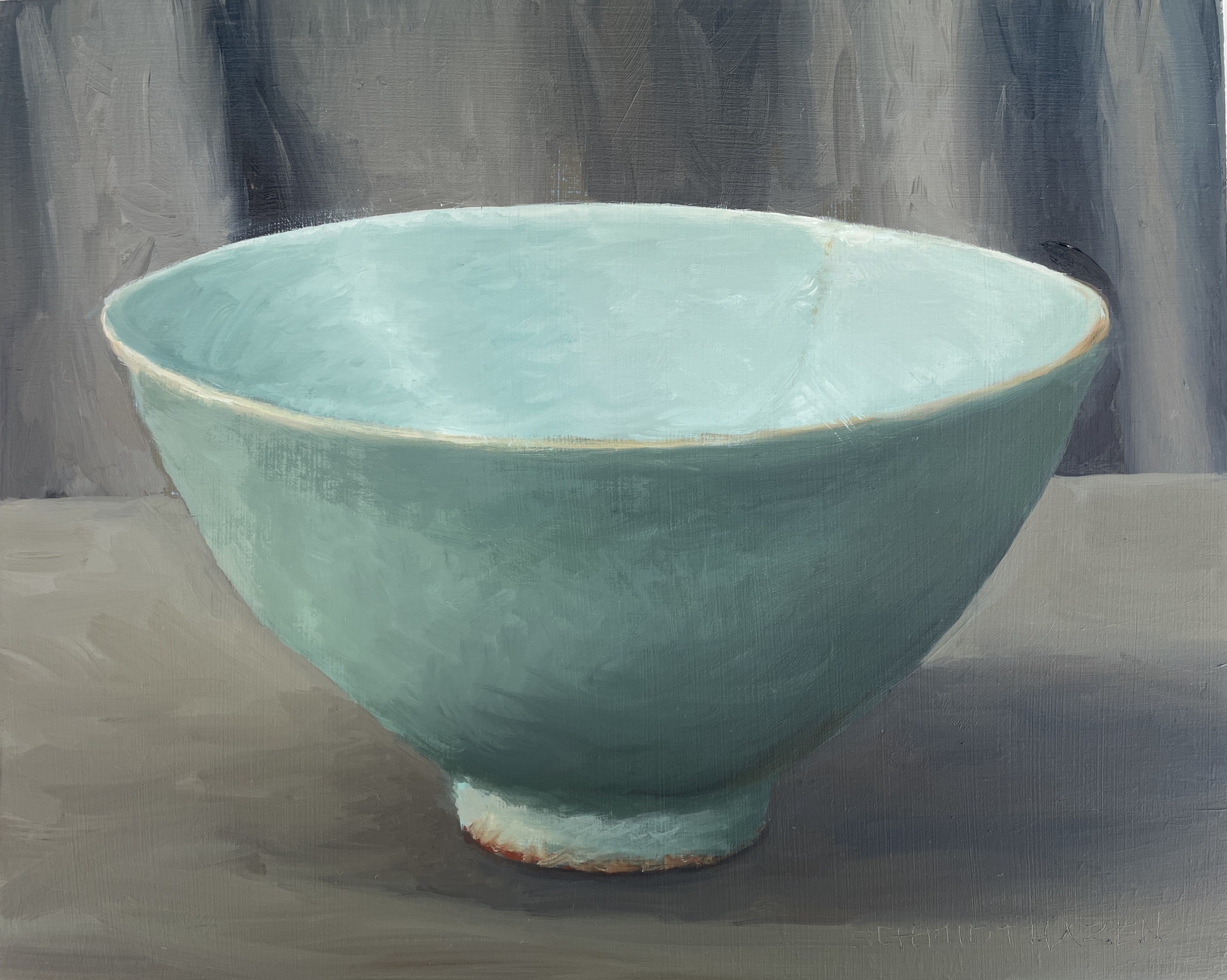 pale green Bali bowl with light gray background